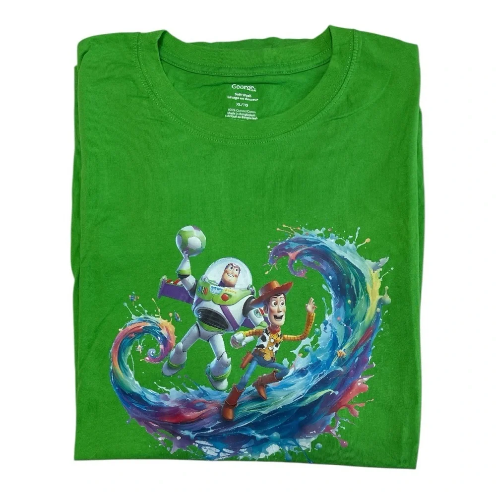 Pick 2/$25 Men’s XL Green Buzz & Woody Disney Tee - Picture 2 of 2